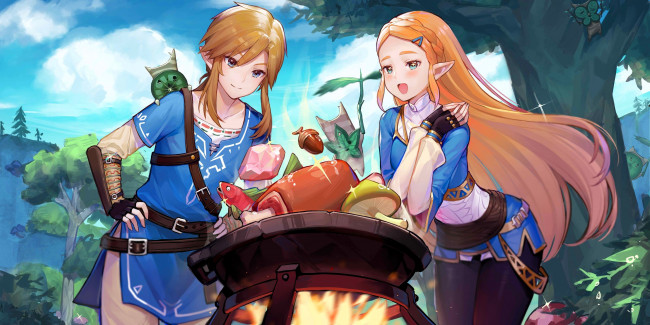 Обои картинки фото видео игры, the legend of zelda, эльфы, котел, еда