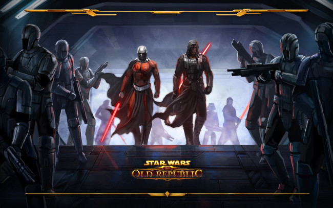 Обои картинки фото видео игры, star wars,  the old republic, ситхи, солдаты, оружие, броня, врата