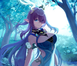 обоя аниме, genshin impact, девушка