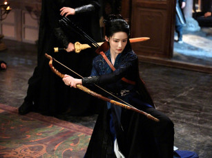 обоя fated hearts, кино фильмы, -unknown , другое, девушка, парень, меч, оружие, лук, ковер