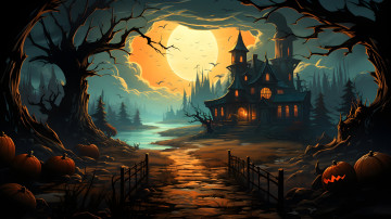 обоя праздничные, хэллоуин