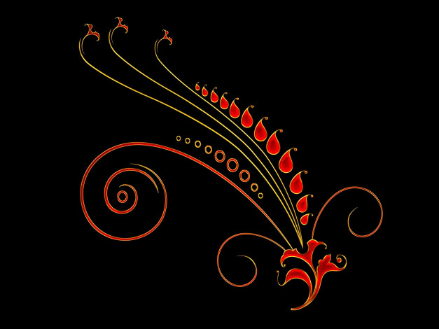 Обои картинки фото векторная графика, цветы , flowers, растение, черный, фон