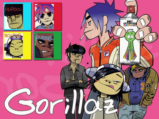 Обои картинки фото gorillaz, музыка