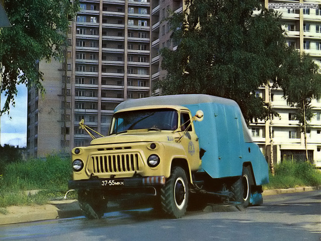 Обои картинки фото газ, 53, паучок, автомобили, грузовики