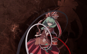Картинка аниме touhou бантик ленты платье девушка