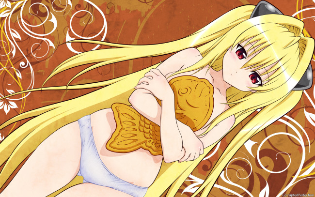 Обои картинки фото аниме, to, love, ru, волосы, рыбка, девушка, yami