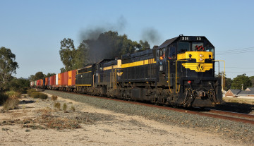 Картинка техника поезда железная дорога рельсы локомотив вагоны грузовой состав