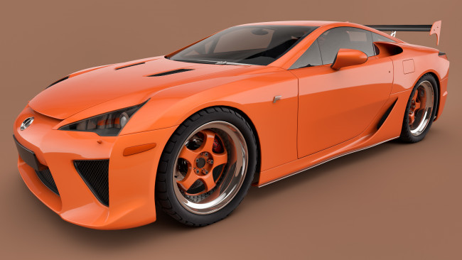 Обои картинки фото автомобили, 3д, 2010, lexus, lfa