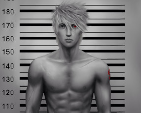 Картинка фэнтези люди хатаке какаши арт шрамы взгляд мускулы шаринган тело парень