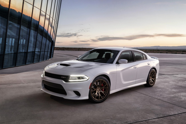 Обои картинки фото 2015 dodge charger srt hellcat, автомобили, dodge, hellcat, charger, белый, металлик