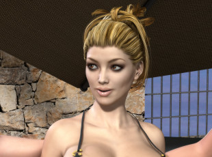 Картинка 3д+графика портрет+ portraits девушка взгляд фон