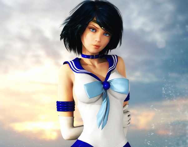 Обои картинки фото 3д графика, люди , people, фон, взгляд, девушка