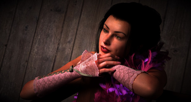 Обои картинки фото 3д графика, люди , people, фон, взгляд, девушка