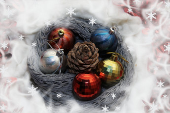 Картинка разное компьютерный+дизайн шары игрушки шишка снежинки картинка