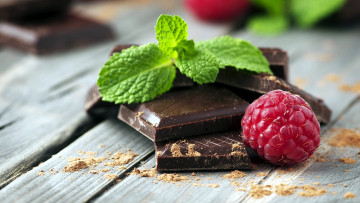 Картинка еда разное малина шоколад мята