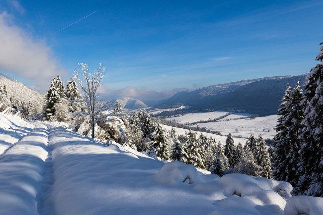 Обои картинки фото природа, зима, простор