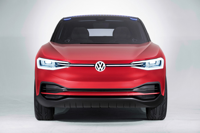 Обои картинки фото volkswagen id crozz electric crossover concept 2017, автомобили, volkswagen, id, 2017, electric, crossover, concept, crozz, красный