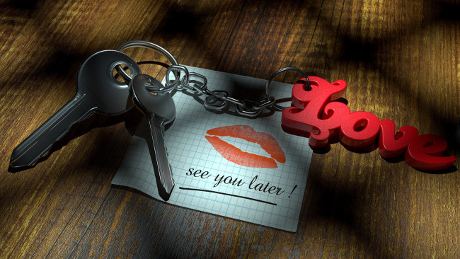 Обои картинки фото праздничные, день святого валентина,  сердечки,  любовь, записка, ключи