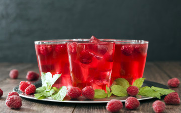 Картинка еда напитки мята компот малина