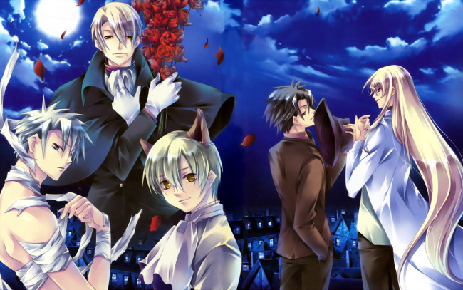 Обои картинки фото видео игры, absolute obedience, цветы, город, персонажи, парни