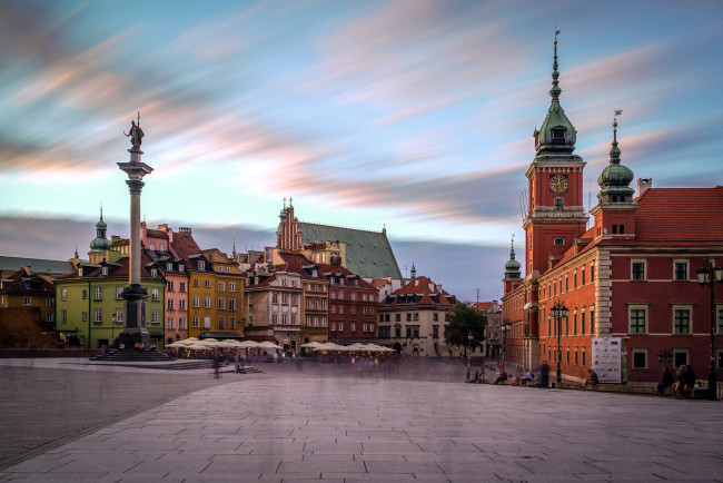Обои картинки фото города, варшава , польша, площадь