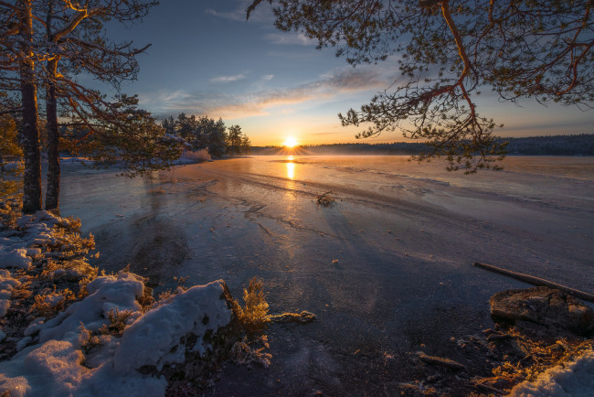 Обои картинки фото природа, восходы, закаты, простор