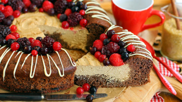 обоя еда, торты, ягоды, торт, лакомство