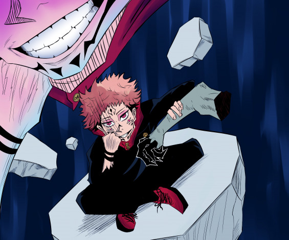 Обои картинки фото jujutsu kaisen, аниме, магическая, битва