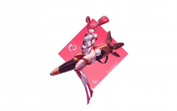 обоя фэнтези, роботы,  киборги,  механизмы, девушка, зайка, морковка