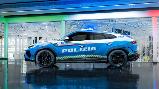 Обои картинки фото lamborghini urus performante polizia, автомобили, lamborghini, ламборгини, урус, полиция, urus, performante, polizia