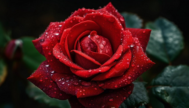 Обои картинки фото цветы, розы, красная, роза, макро, капли