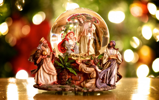 Обои картинки фото праздничные, фигурки, шар, рождество