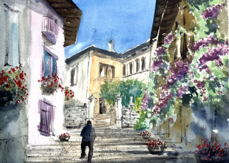 обоя рисованное, живопись, акварель