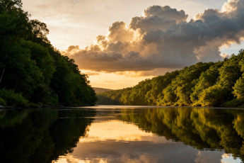 Картинка 3д+графика природа+ nature лес река облака