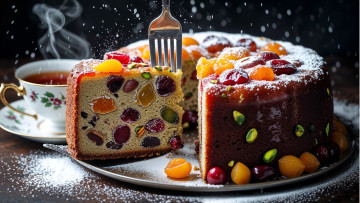 Картинка 3д+графика праздники+ holidays чай рождественский кекс