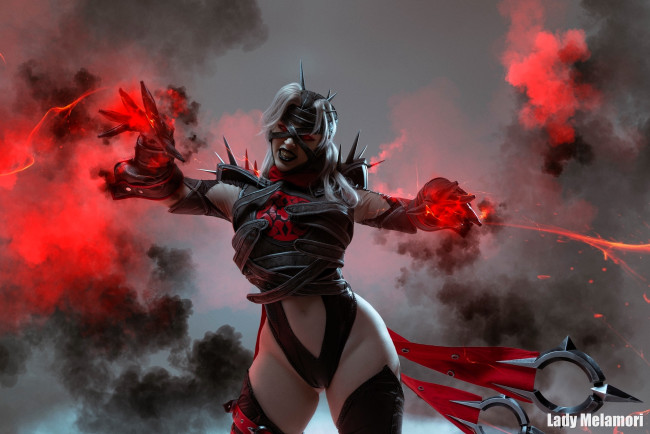 Обои картинки фото девушки, мария давыдова , lady melamori, образ, косплей, наряд, костюм, магия, дым
