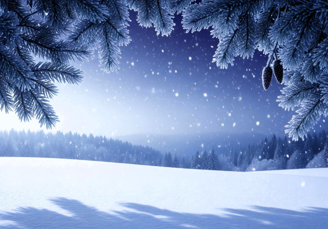 Обои картинки фото 3д графика, природа , nature, ветки, ёлка, шишки, снег, зима, лес