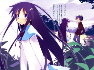 Картинка аниме hanbun no tsuki ga noboru sora