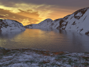 Картинка 3д графика nature landscape природа вода горы