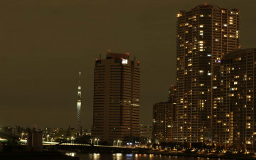 Картинка города огни ночного дома вечер