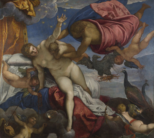 Обои картинки фото jacopo, tintoretto, the, origin, of, milky, way, рисованные