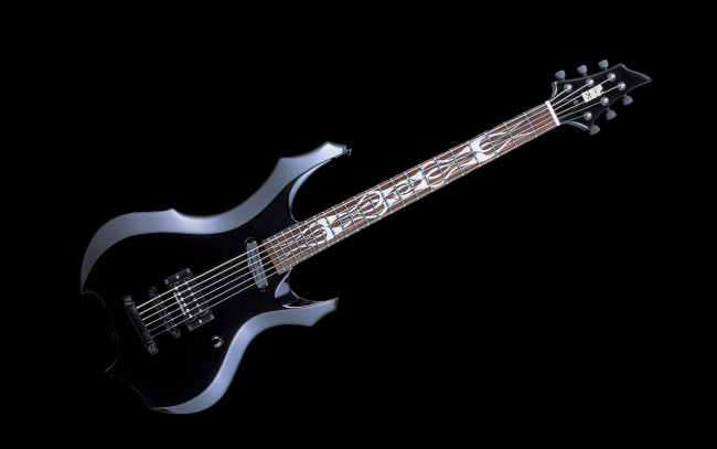 Обои картинки фото 3д, графика, другое, гитара, баритон, черный