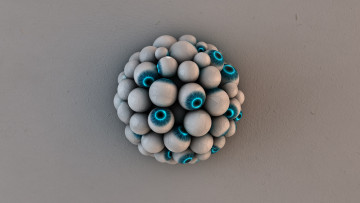 Картинка 3д графика шары фон зрачки серый