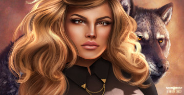 Картинка 3д+графика people+ люди волк волосы