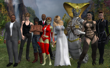 Картинка 3д+графика fantasy+ фантазия люди девушка кошка