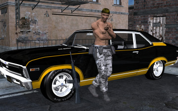 Картинка автомобили 3д автомобиль улица мужчина