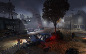 Картинка фэнтези иные+миры +иные+времена зомби постапокалипсис улица хаос разрушения