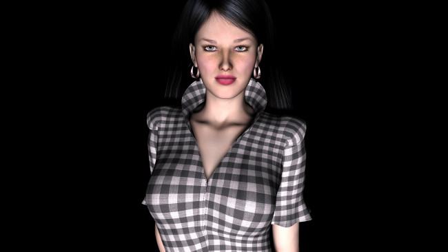 Обои картинки фото 3д графика, people , люди, девушка, взгляд, фон, кофточка