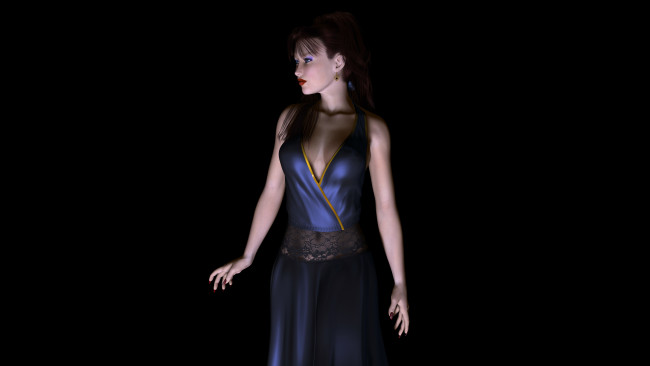 Обои картинки фото 3д графика, people , люди, платье, взгляд, девушка