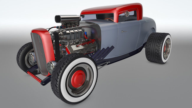 Обои картинки фото автомобили, 3д, 1932, ford